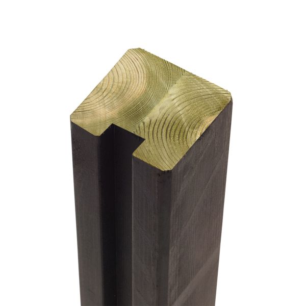 Steckzaun-Pfosten 9x9cm, Leimholz Premium, schwarz, ℗Höhe:100cm